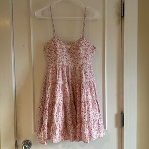 Floral pink summer sundress